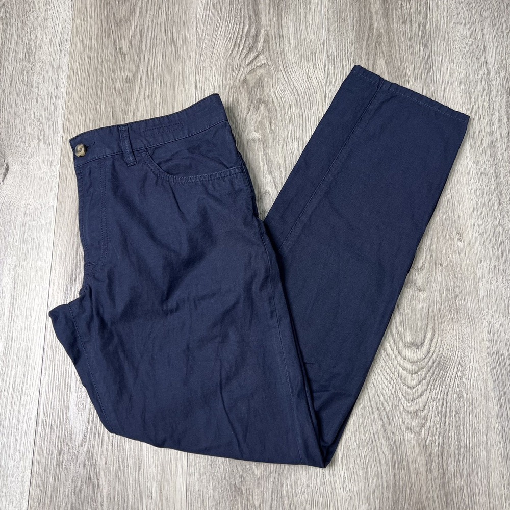Pal Zileri Slim Fit Cotton Pants Mens Size 32 Inseam 29" Navy Blue